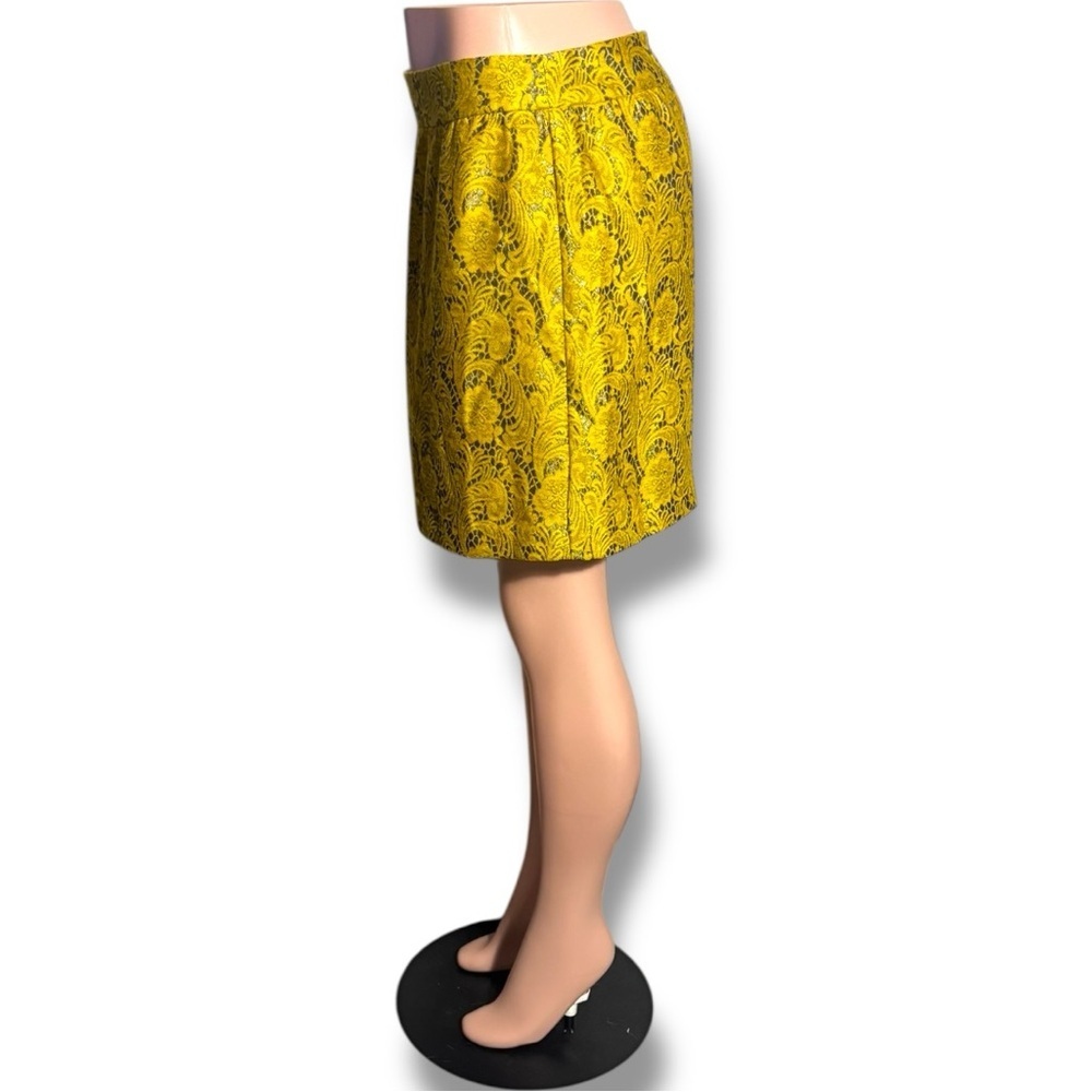 Banana Republic Yellow/Gold Brocade Patterned High Waist Bubble Mini Skirt - Picture 4 of 14